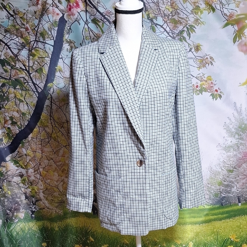A new day Black and Blue  Plaid Blazer